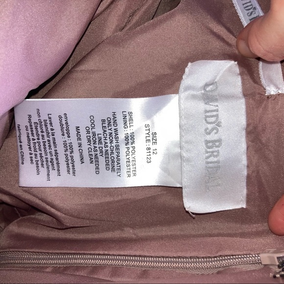 🟣4/$20 David’s Bridal Prom Dress 12 Light Brown - Picture 6 of 9